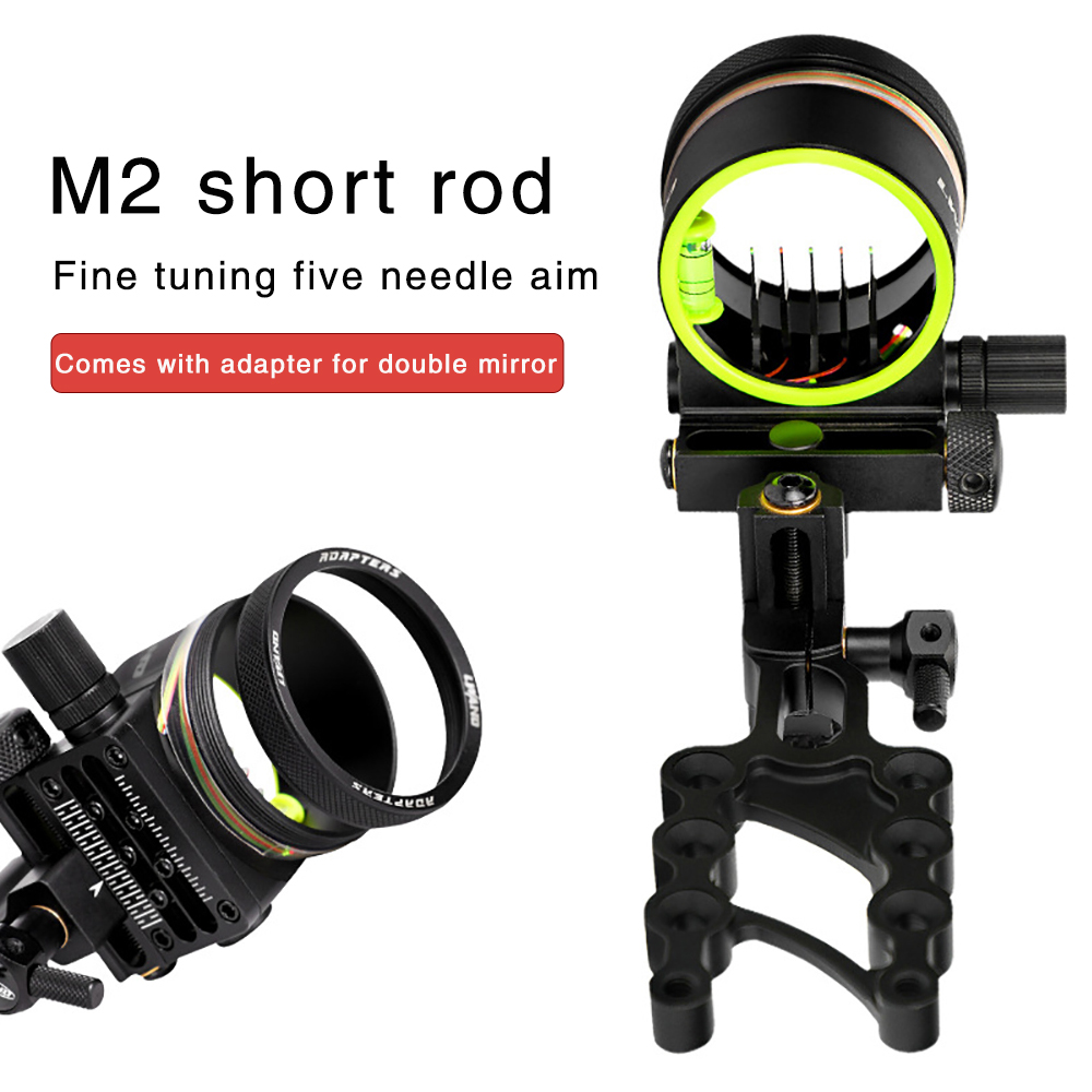 Compound Bow Sight 5 Pin Fiber Optic - Avcılık çekim için bileşik yay görme,