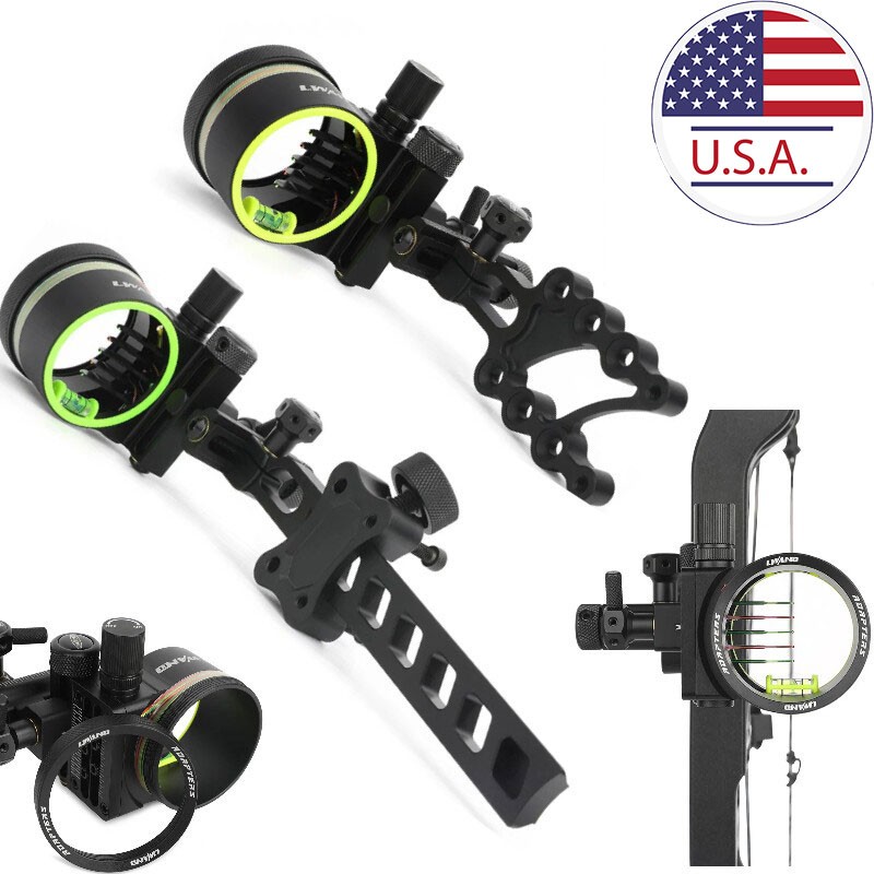 Compound Bow Sight 5 Pin Fiber Optic - Okçuluk 0.019'' Fiber Optik Ayarlanabilir 5