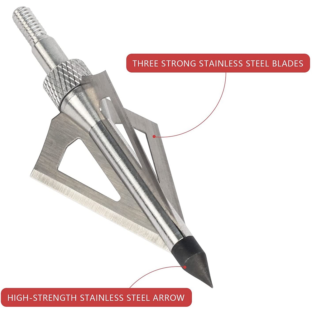 Broadheads 100 Grain 3 Blade Hunting - 12 Adet Metal Avcılık Okçuluk Broadheads