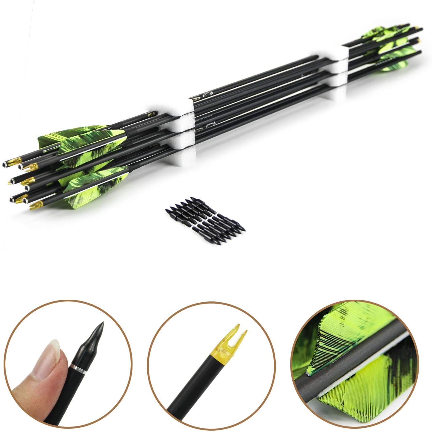 Carbon Arrows 30 Inch Spine 400 500 - Pinals okçuluk karbon oklar omurga 300