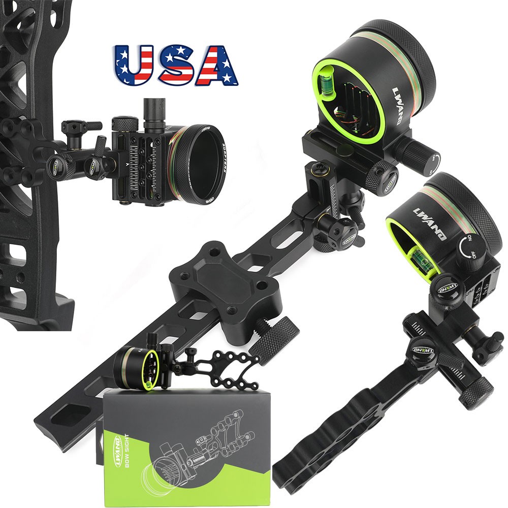 Compound Bow Sight 5 Pin Fiber Optic - Okçuluk Ayarlanabilir 0.019'' Fiber Optik 5Pin