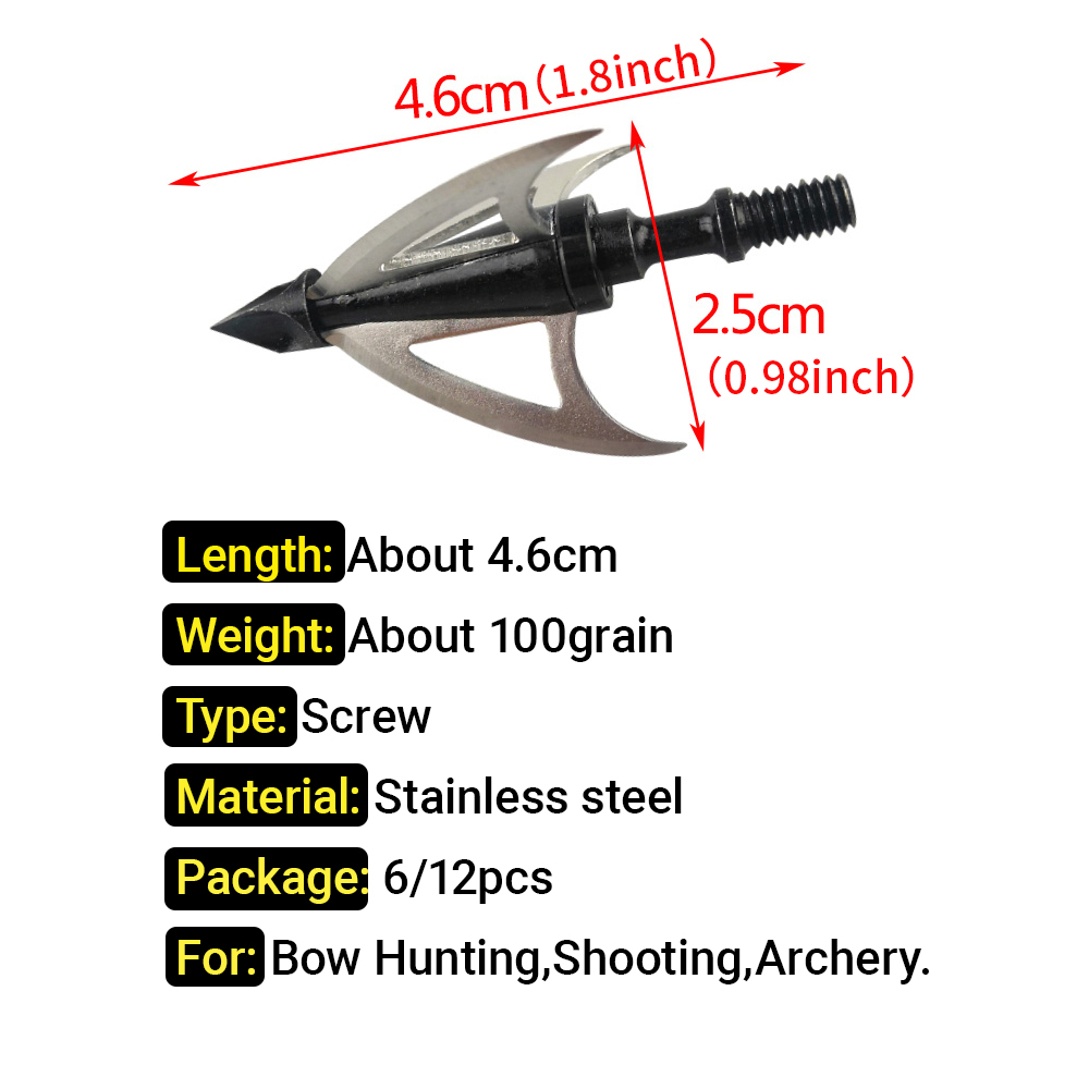 6/12 adet 100 Tane Ok Ucu Okçu - Broadheads 100 Grain 3 Blade Hunting incelemesi ve fiyatı