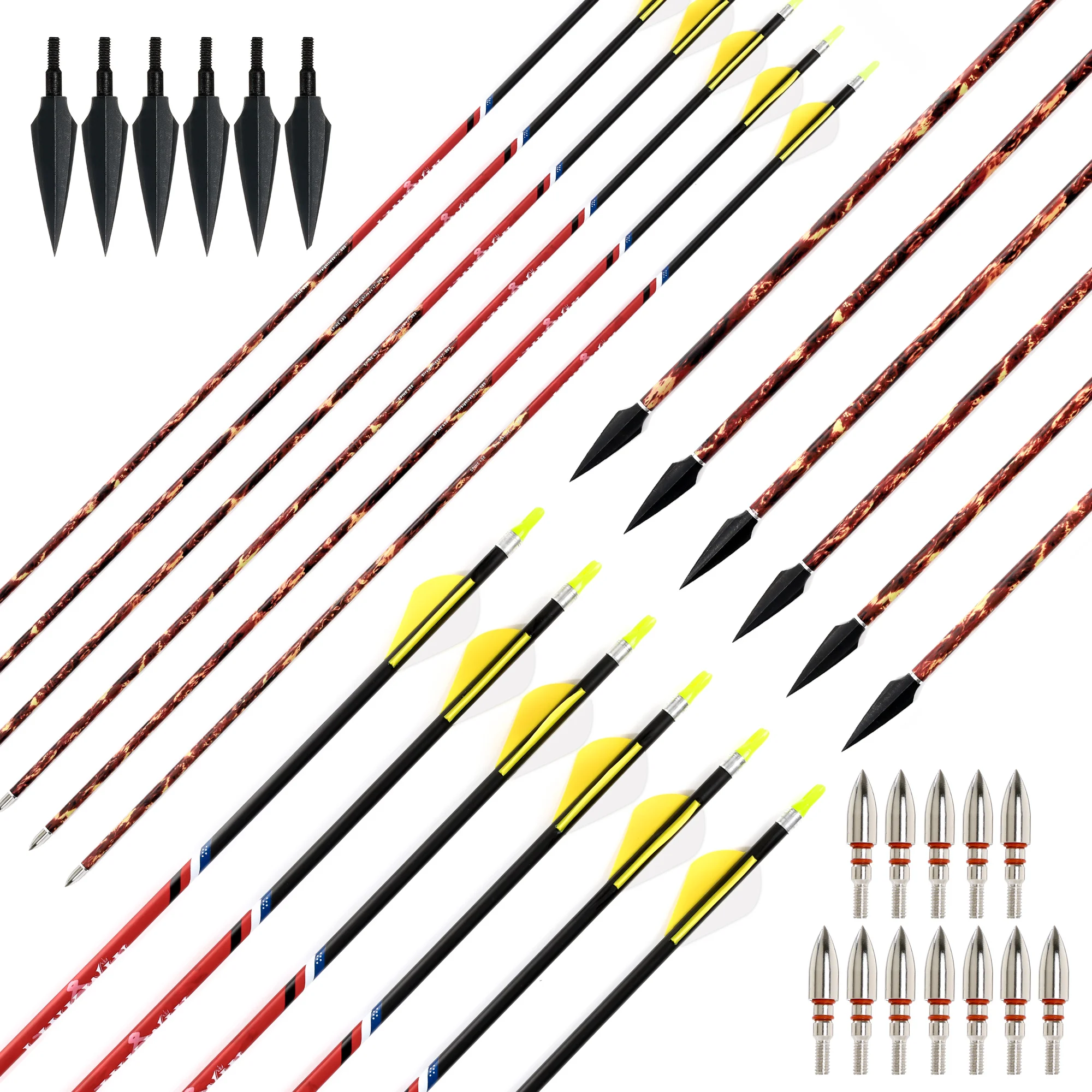 12 adet Omurga 340 400 500 ID6 - Carbon Arrows 30 Inch Spine 400 500 incelemesi ve fiyatı