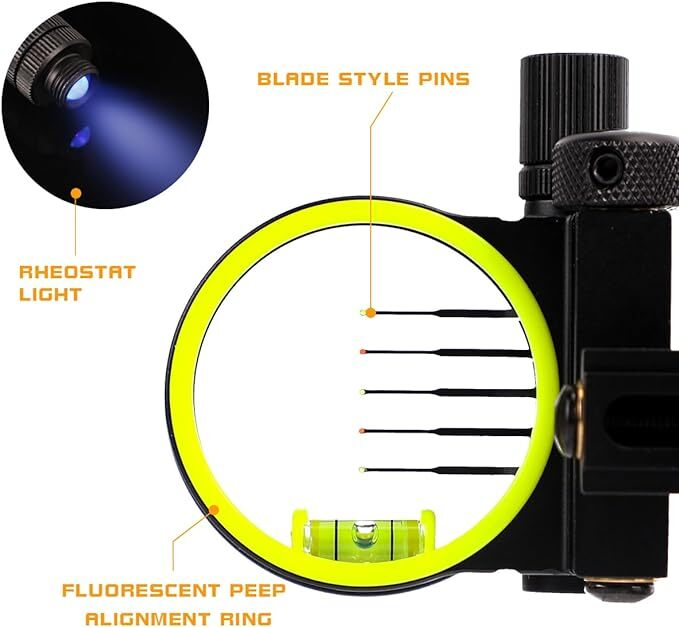 Çok Bileşenli Yay 5-Pin Nişang - Compound Bow Sight 5 Pin Fiber Optic incelemesi ve fiyatı