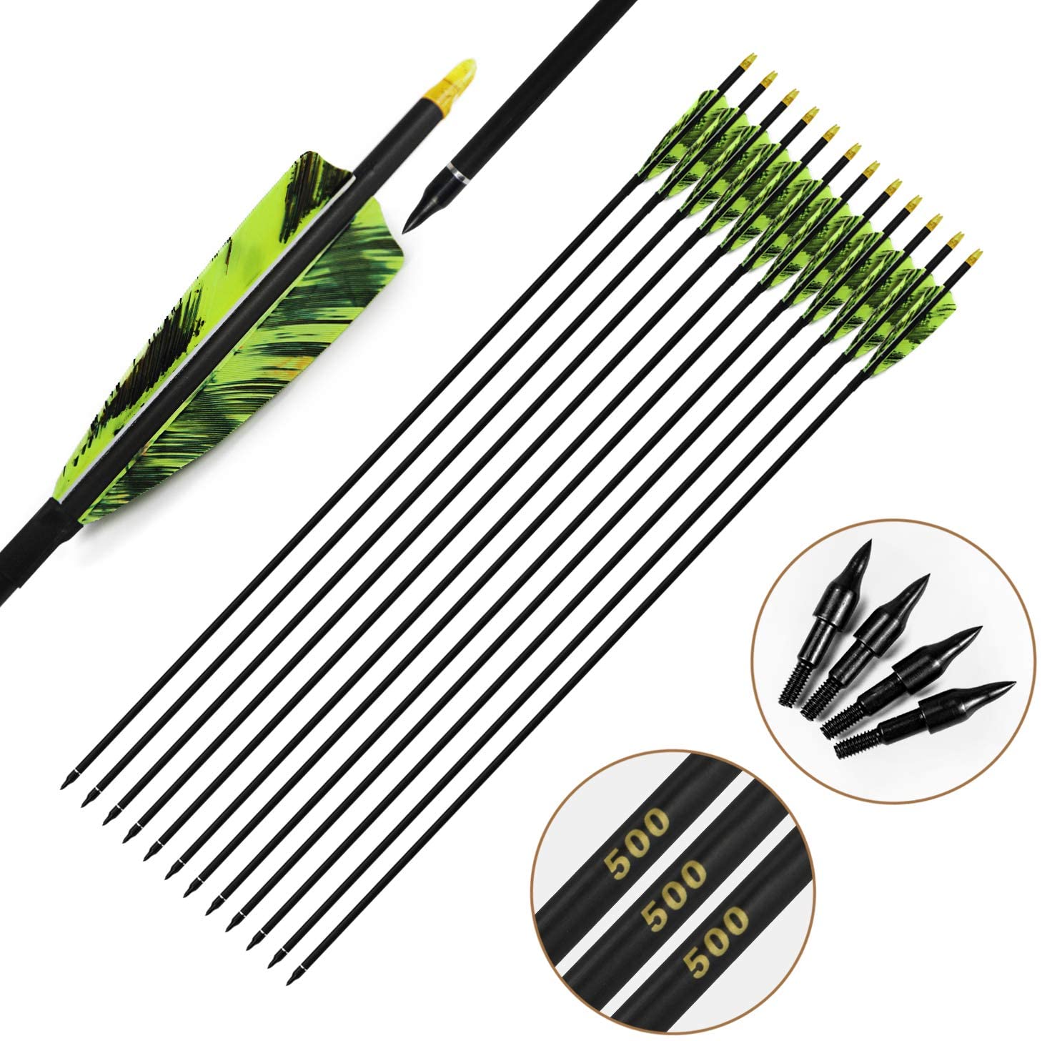 Pinals okçuluk karbon oklar om - Carbon Arrows 30 Inch Spine 400 500 incelemesi ve fiyatı