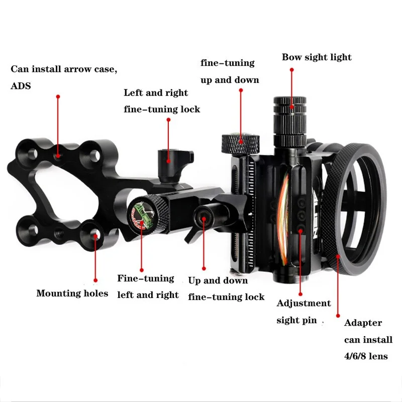 5 Pinli Bileşik Yay Nişangahı, - Compound Bow Sight 5 Pin Fiber Optic incelemesi ve fiyatı